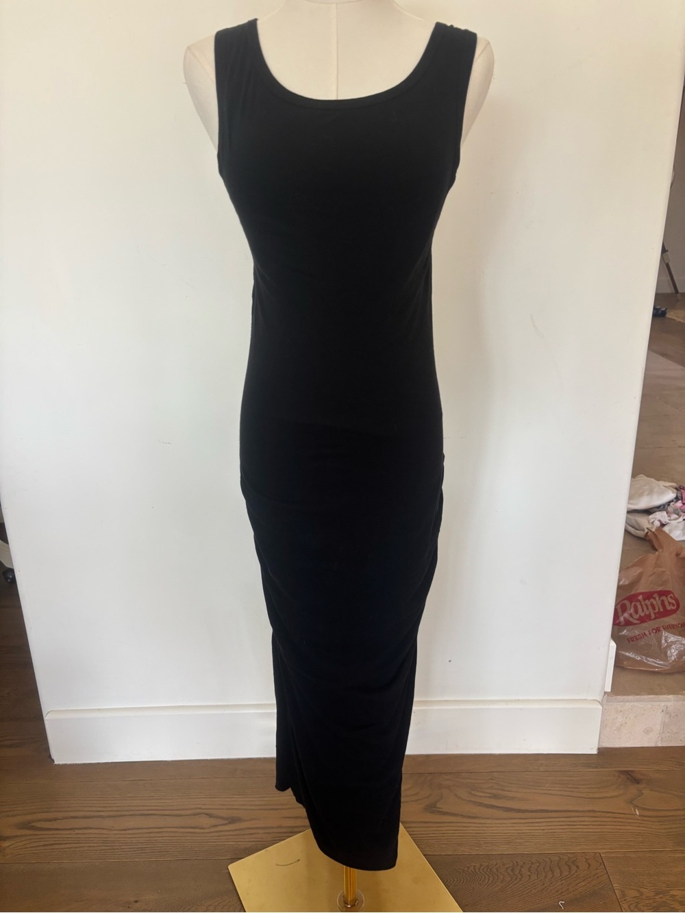 James Perse Black Sleeveless Maxi Tank Dress